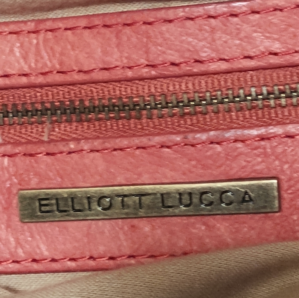 Elliott Lucca Genuine PIG Leather Orange Weaved Large Hobo Handbag - Picture 11 of 13